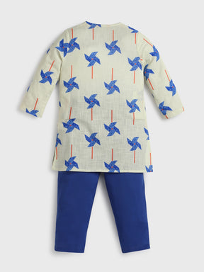 Pinwheel Printed Kurta Pajama Set