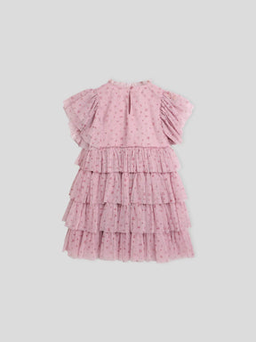 Printed Tulle Flounce Dress Somersault