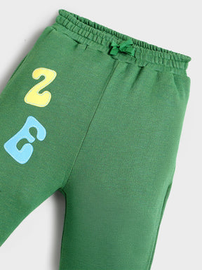 Boys Zesty Green Cotton Joggers