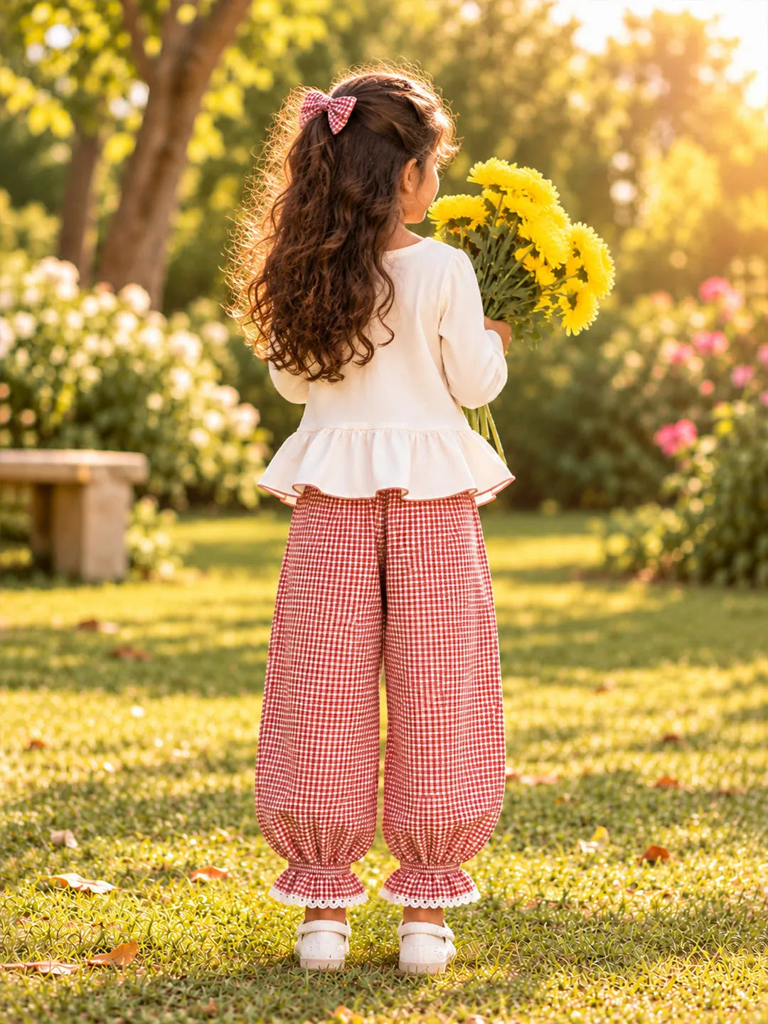 Gingham Balloon Pants