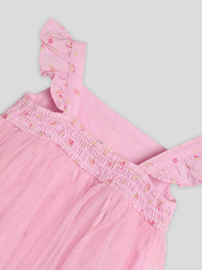 Mesh Pink Romper Dress Somersault