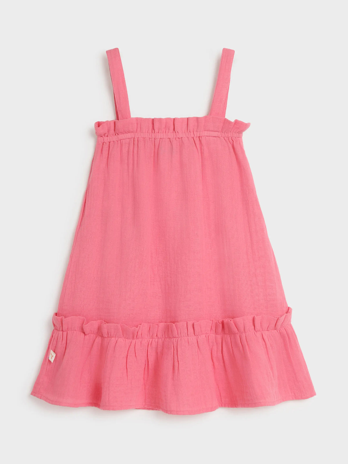 Girls’ Coral Strap Ruffle Hem Dress