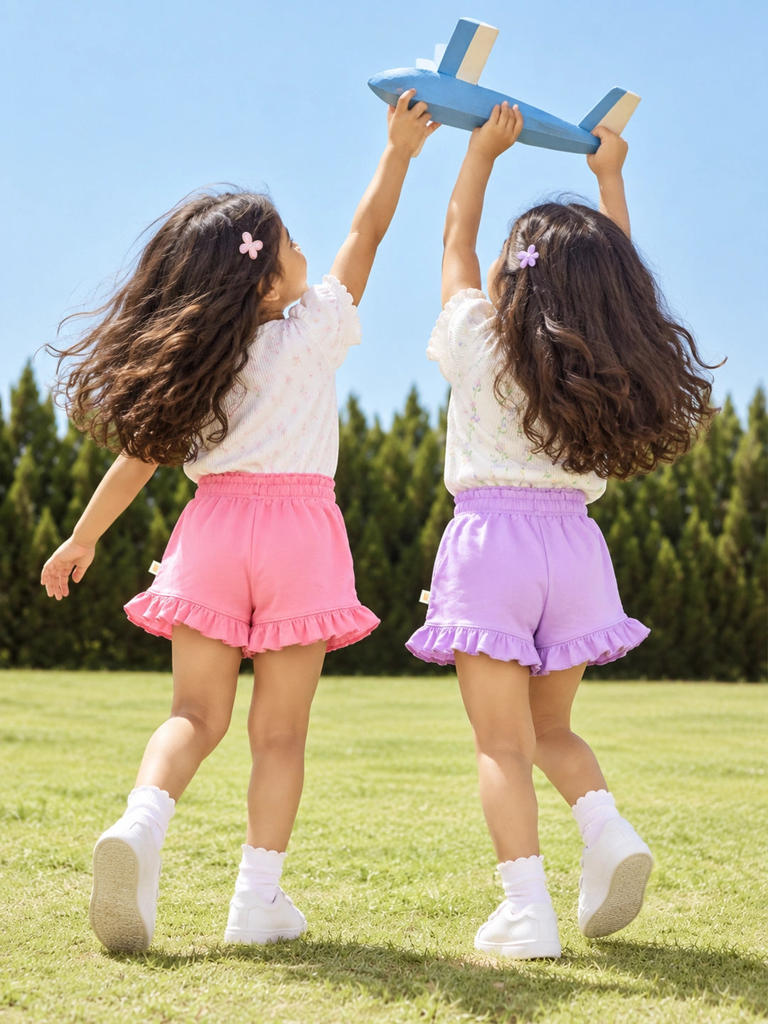 Pack of 2 Girl's Ruffle Shorts