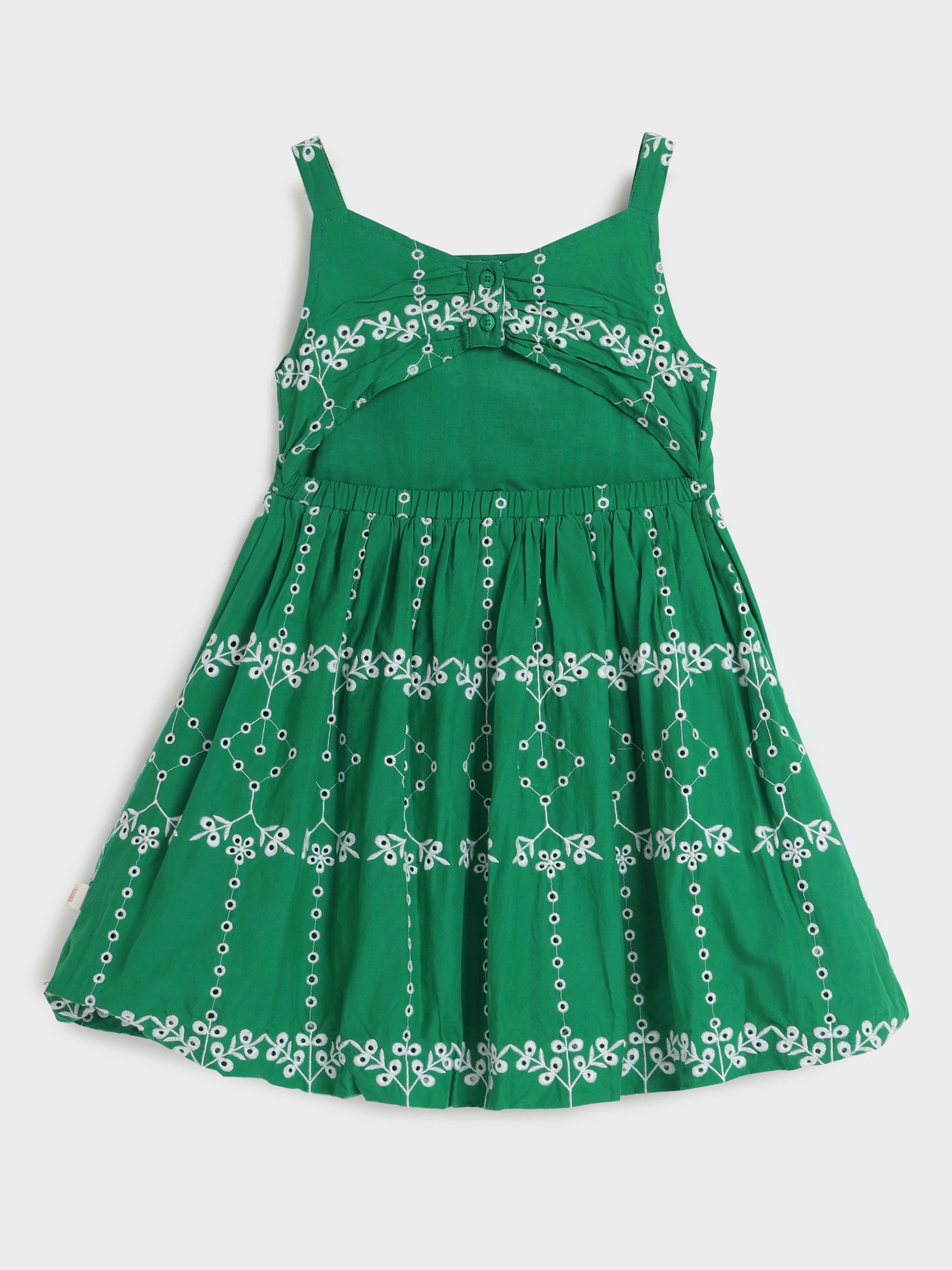 Green Schiffli Dress