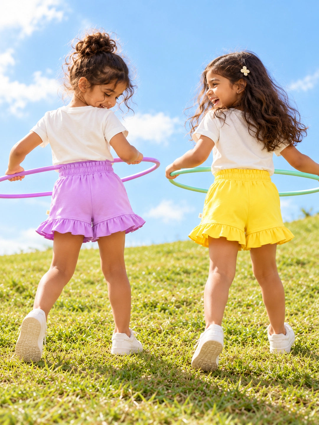 Pack of 2 Girl's Ruffle Shorts