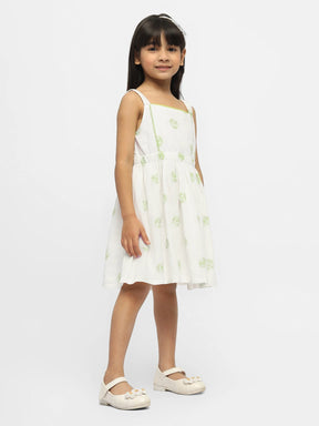 Flora Embroidered Cotton Fit & Flare Dress