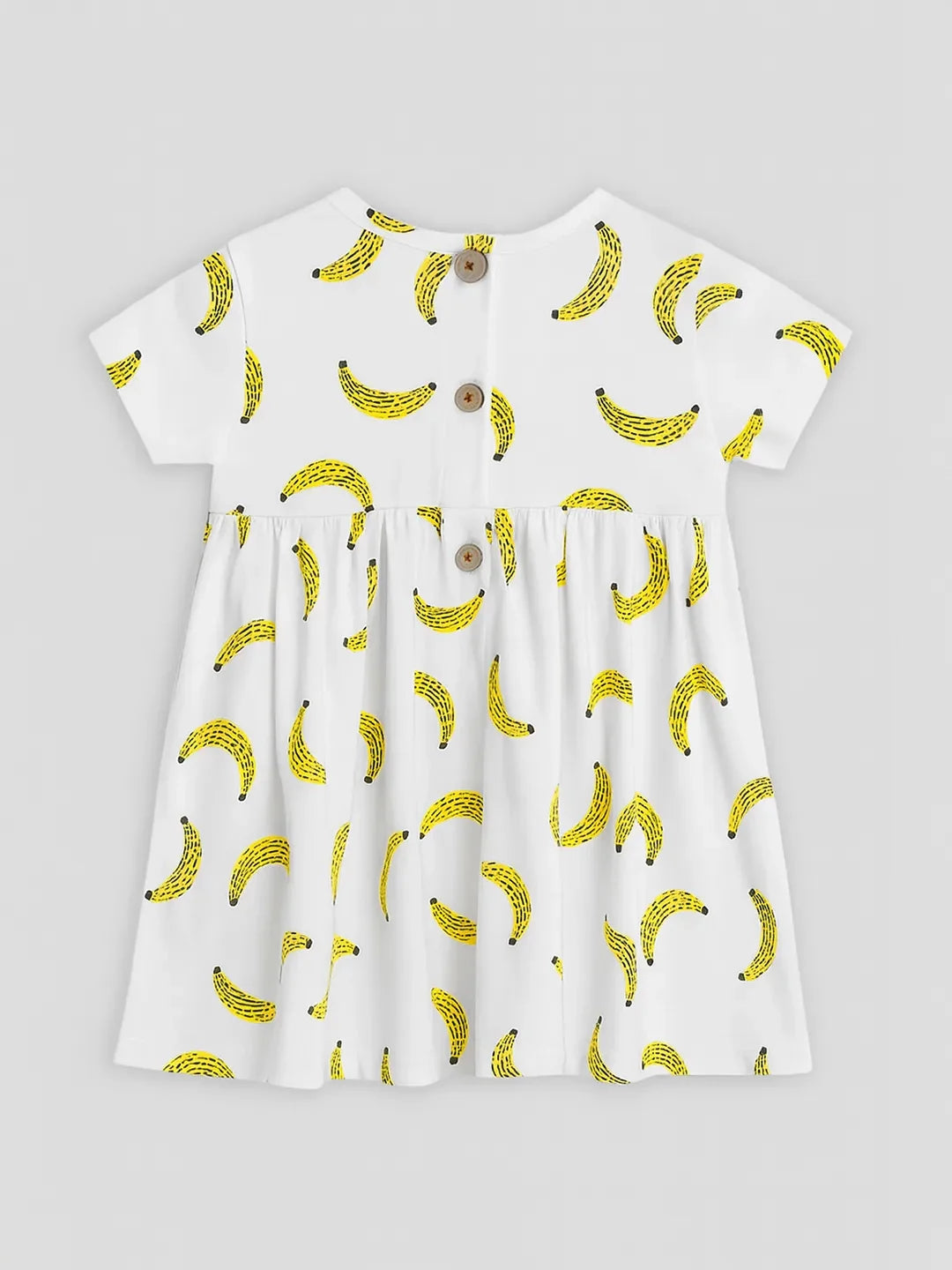 Happy Banana Cotton A-Line Dress
