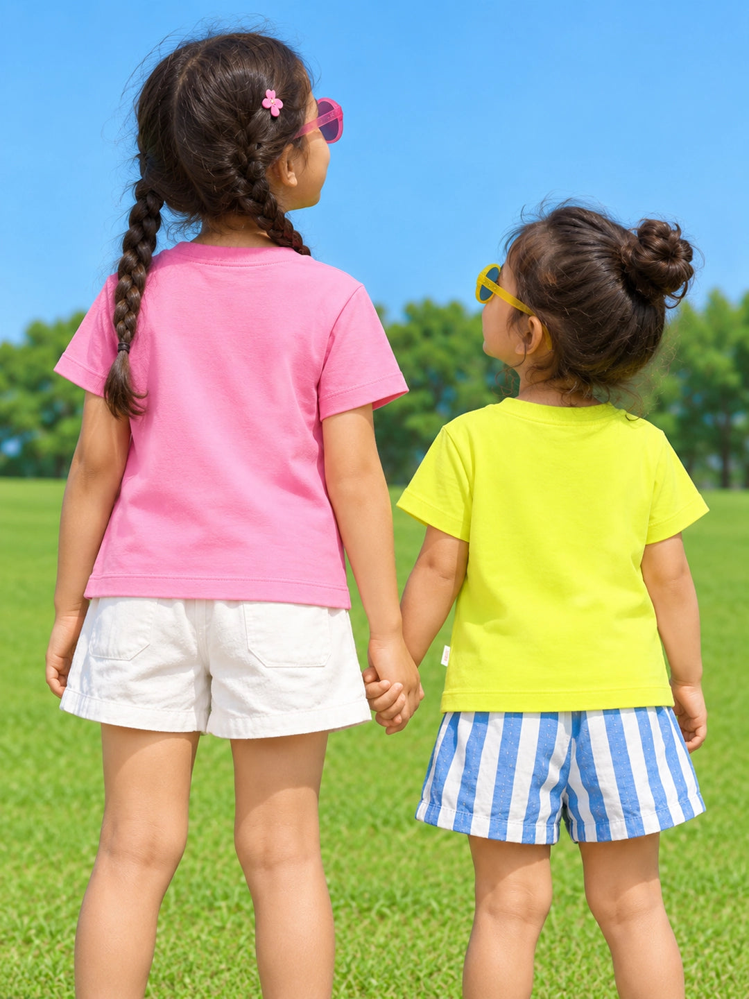 Pack of 2 Half Sleeves Girl's T-Shirts