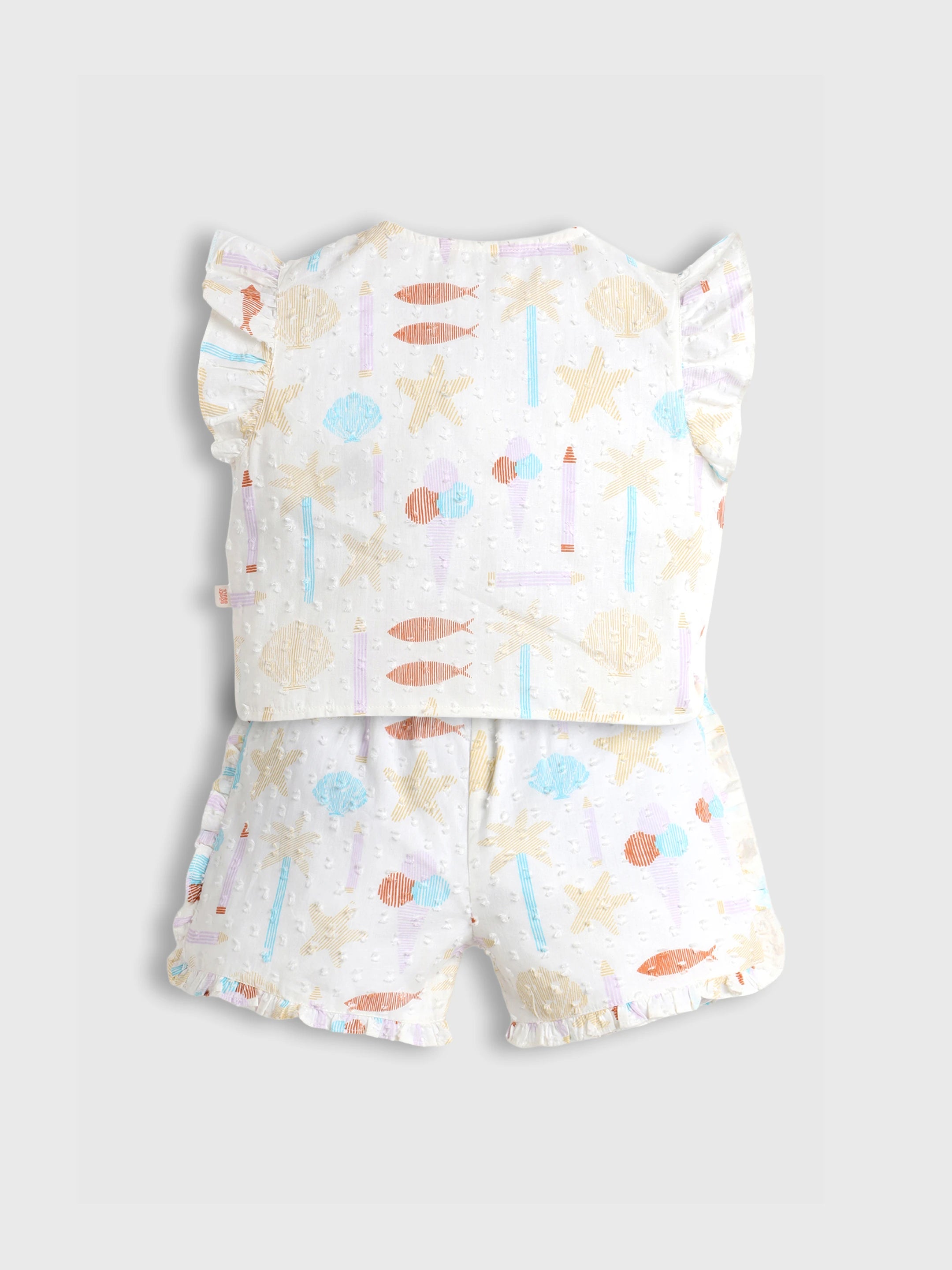 Printed Ruffles Sleeves Co-ord Set