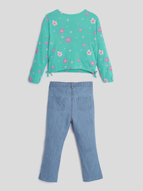 Flower Party Top & Pants Set