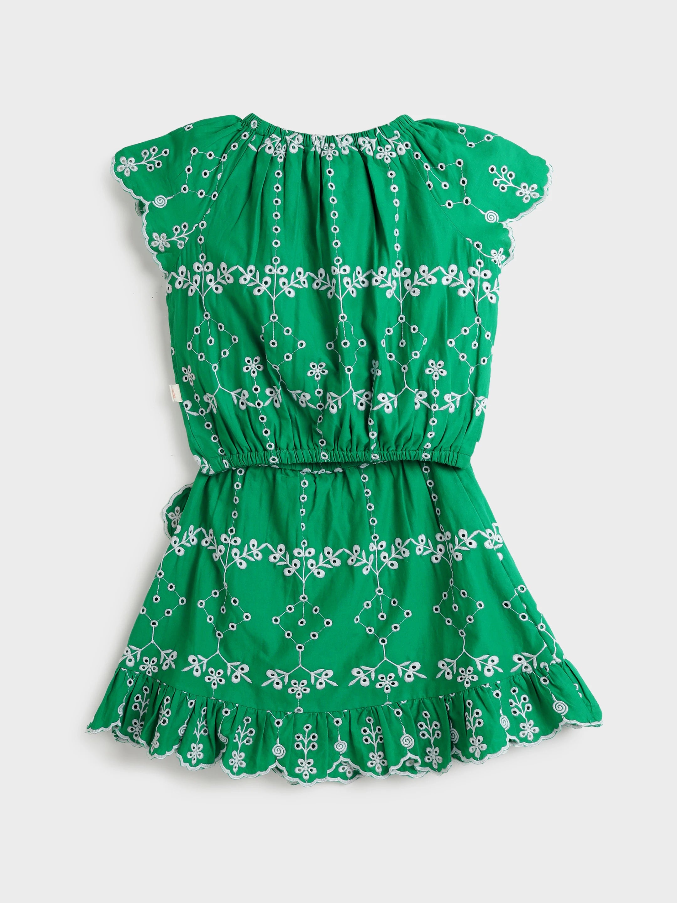 Green Schiffli Top and Skirt Set