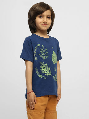 Leafy Drop Shoulder Cotton Tee