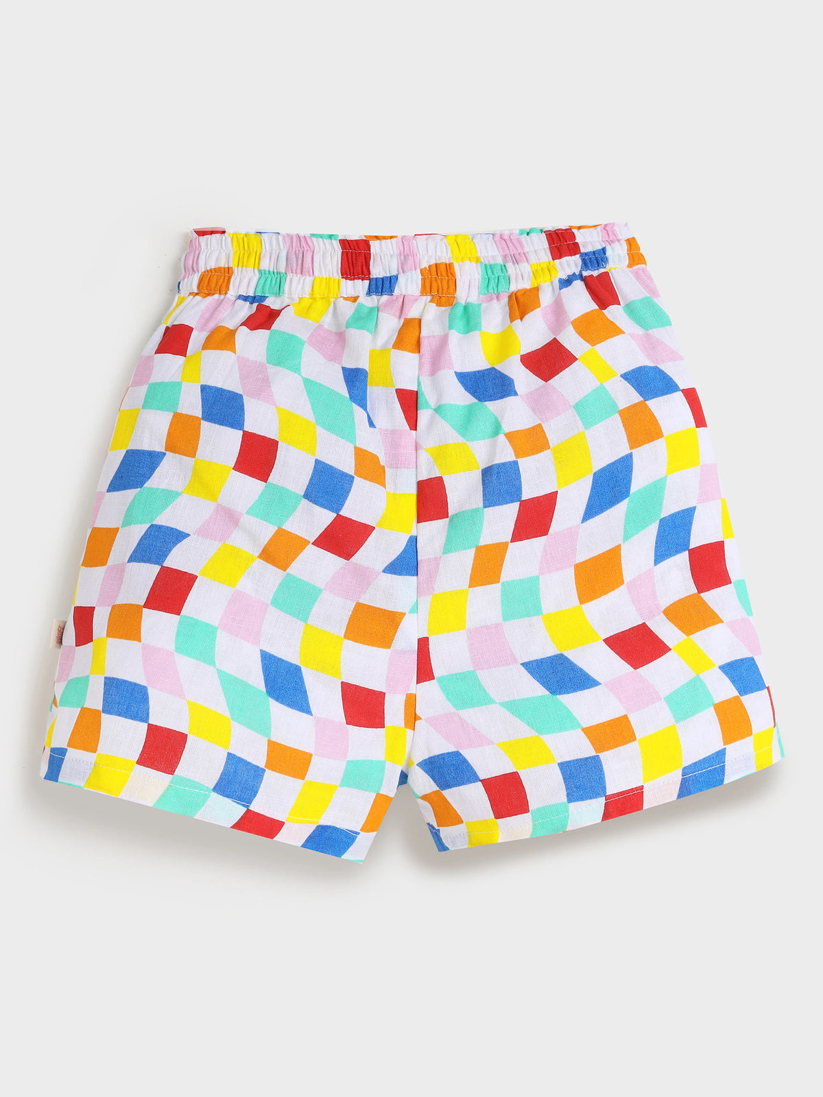 Checkered Cotton Shorts