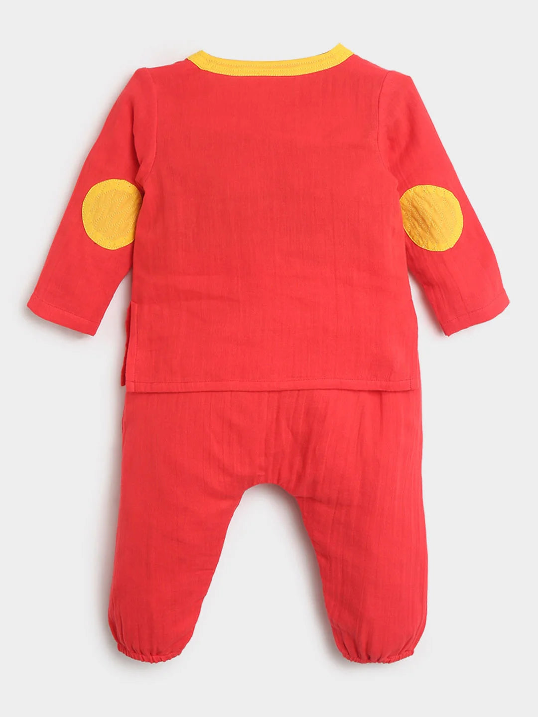 Red Hibiscus Kurta Set- Newborn