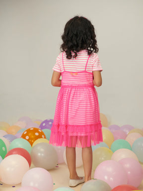 Pink Mesh Dress Set of 3 Somersault