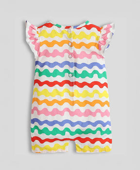 Little Butterfly Embroidered Cotton Romper