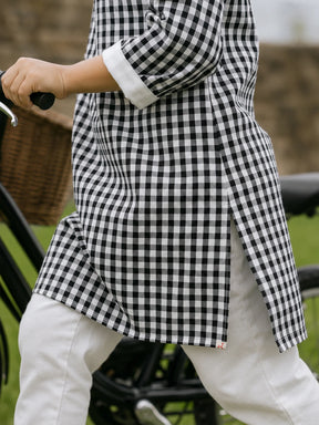 Black Gingham Kurta
