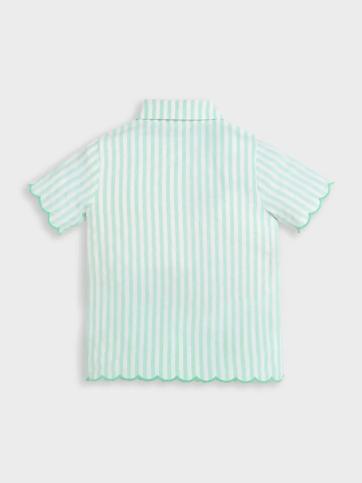 Striper Scallop Hem Shirt