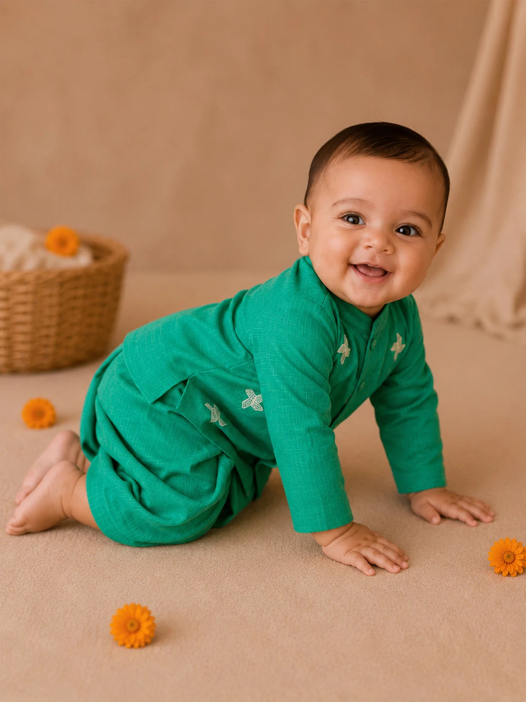 Embroidered Kurta Dhoti Set