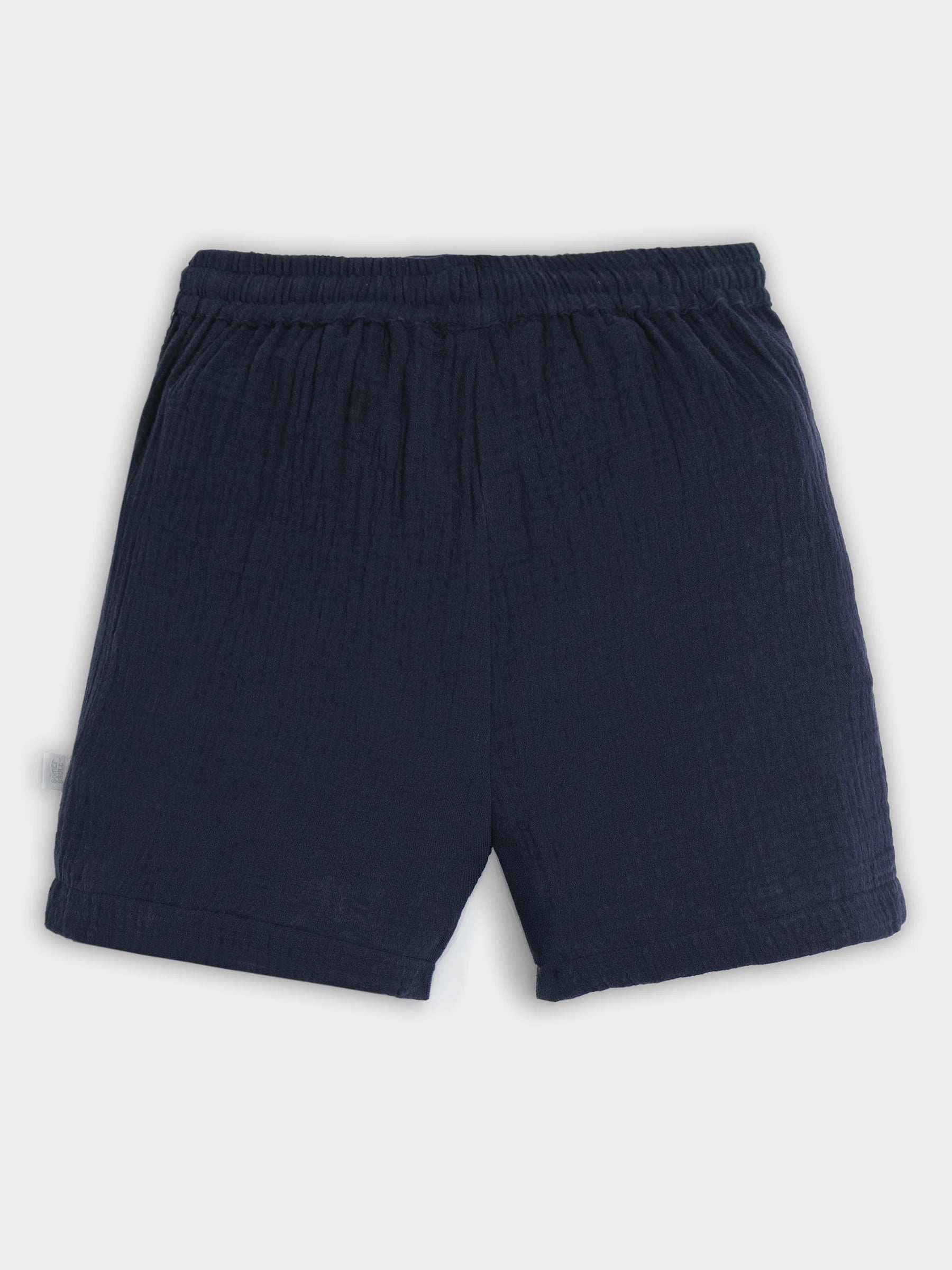 Deep Sea Striped Cotton Shorts