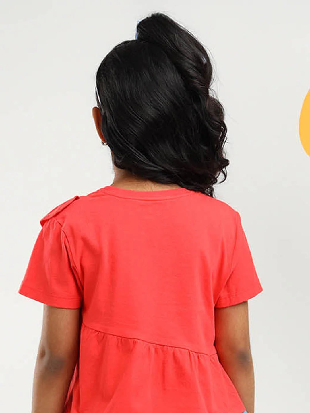 Girls Frill Detail Top & Denim Set