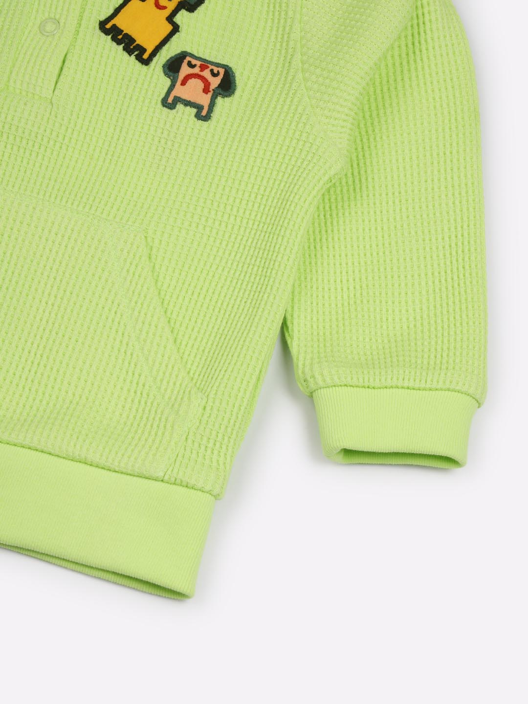 Waffle Knit Cotton Sweatshirt & Joggers Set