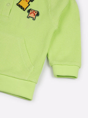 Waffle Knit Cotton Sweatshirt & Joggers Set