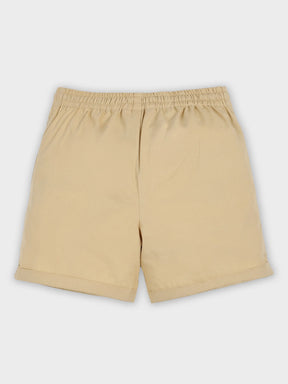 Beige Cotton Drawstring Shorts for Boys