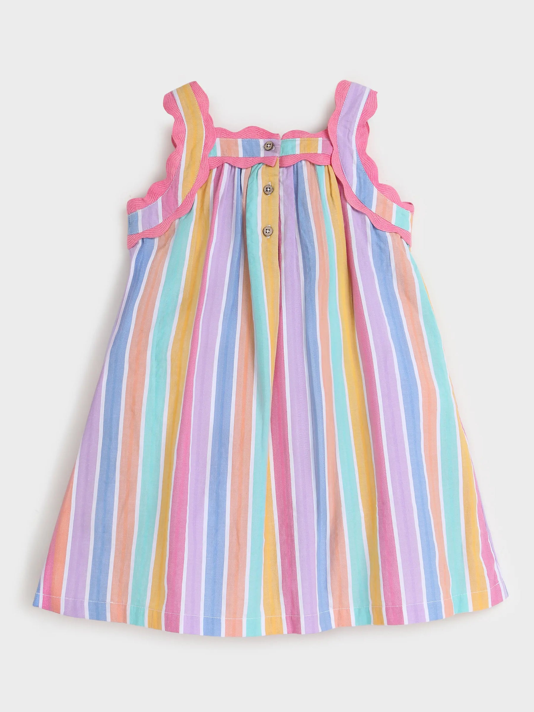 Girls Rainbow Strips Dress
