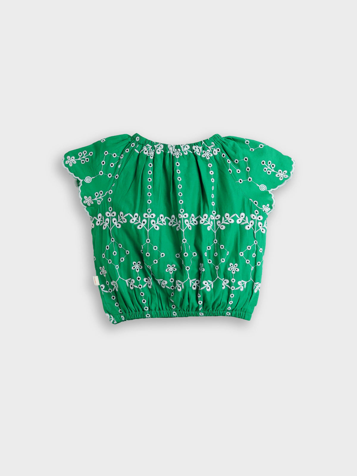 Schiffli Ruffle Sleeve Top