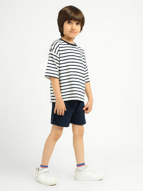 Deep Sea Striped Cotton T-Shirt and Shorts Set
