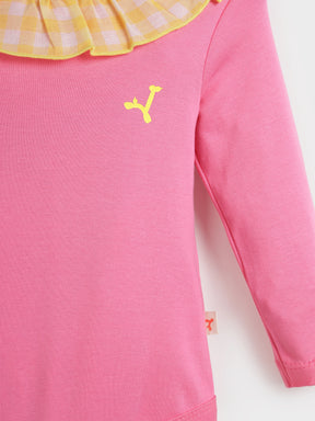 Pink ruffle bodysuit