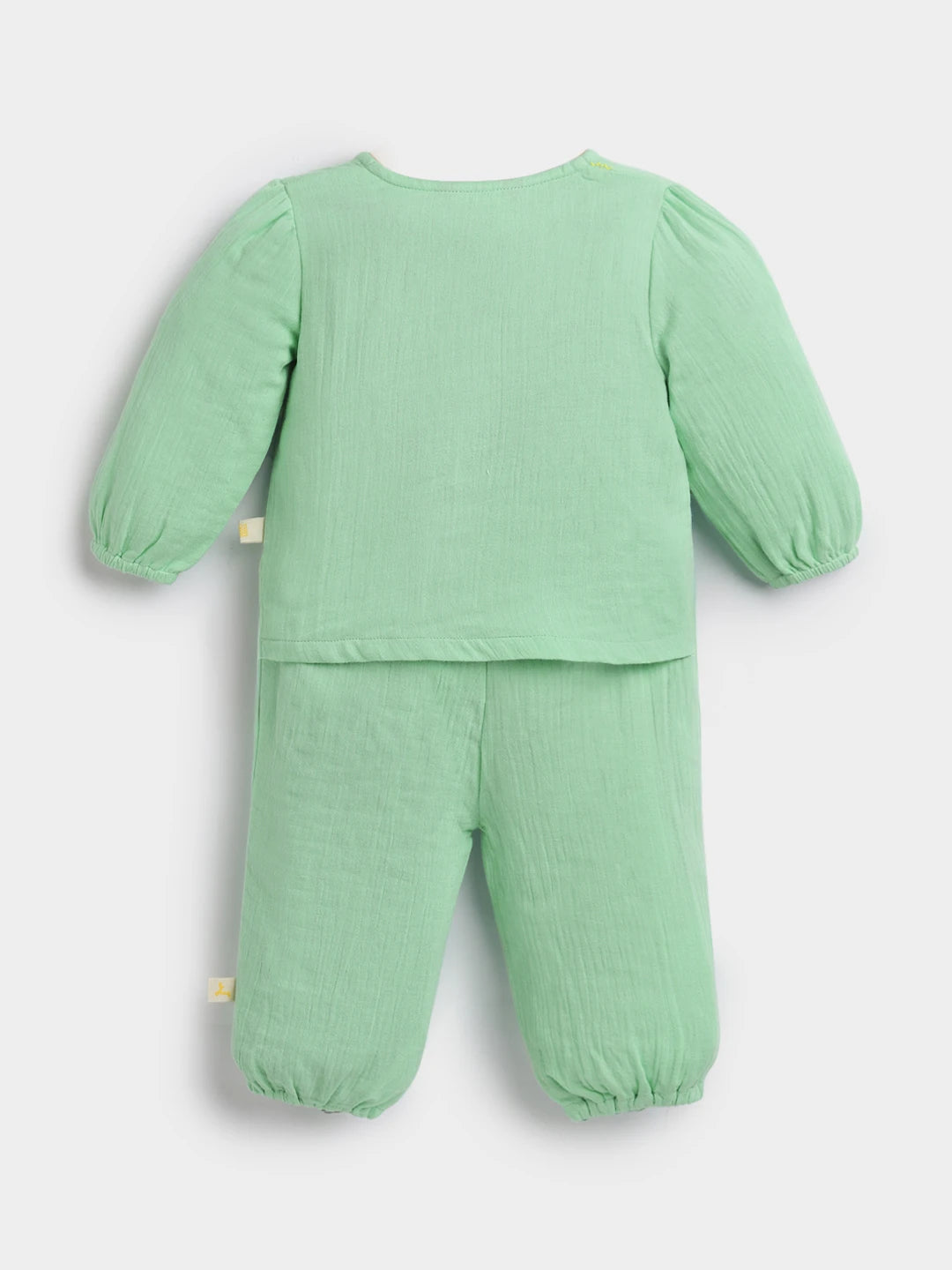 Minty Wraparound Cotton Jhabla Set