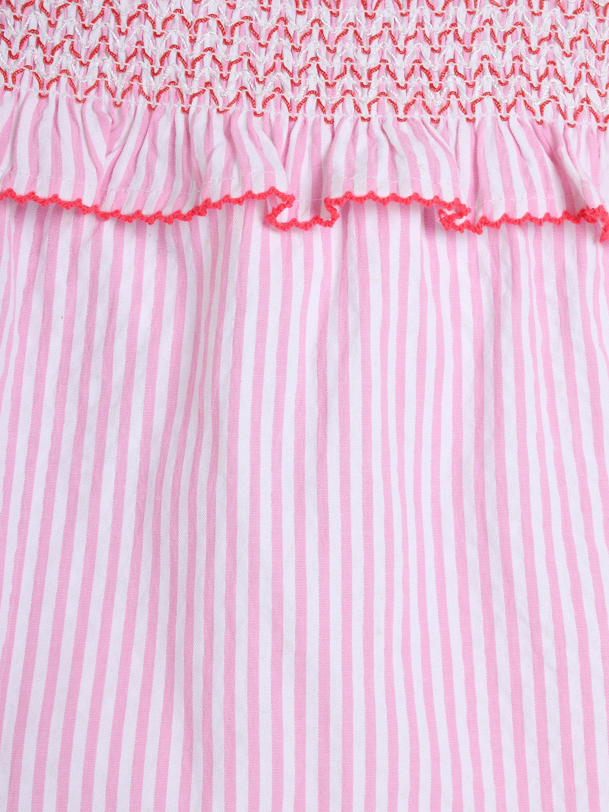 Strawberry Striped Frilly Cotton Top