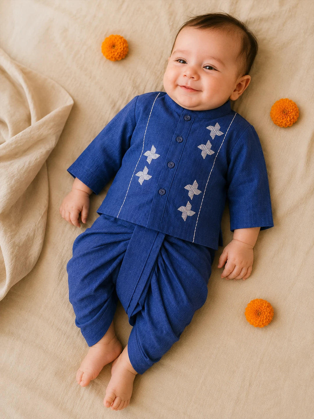 Embroidered Kurta Dhoti Set