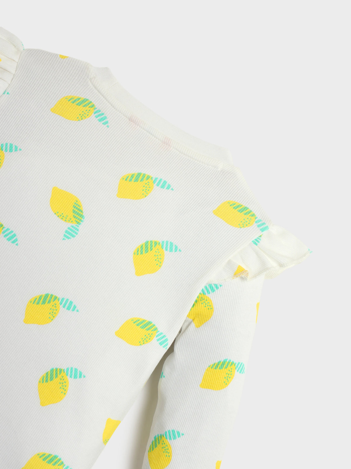 White lemon ribbed tee