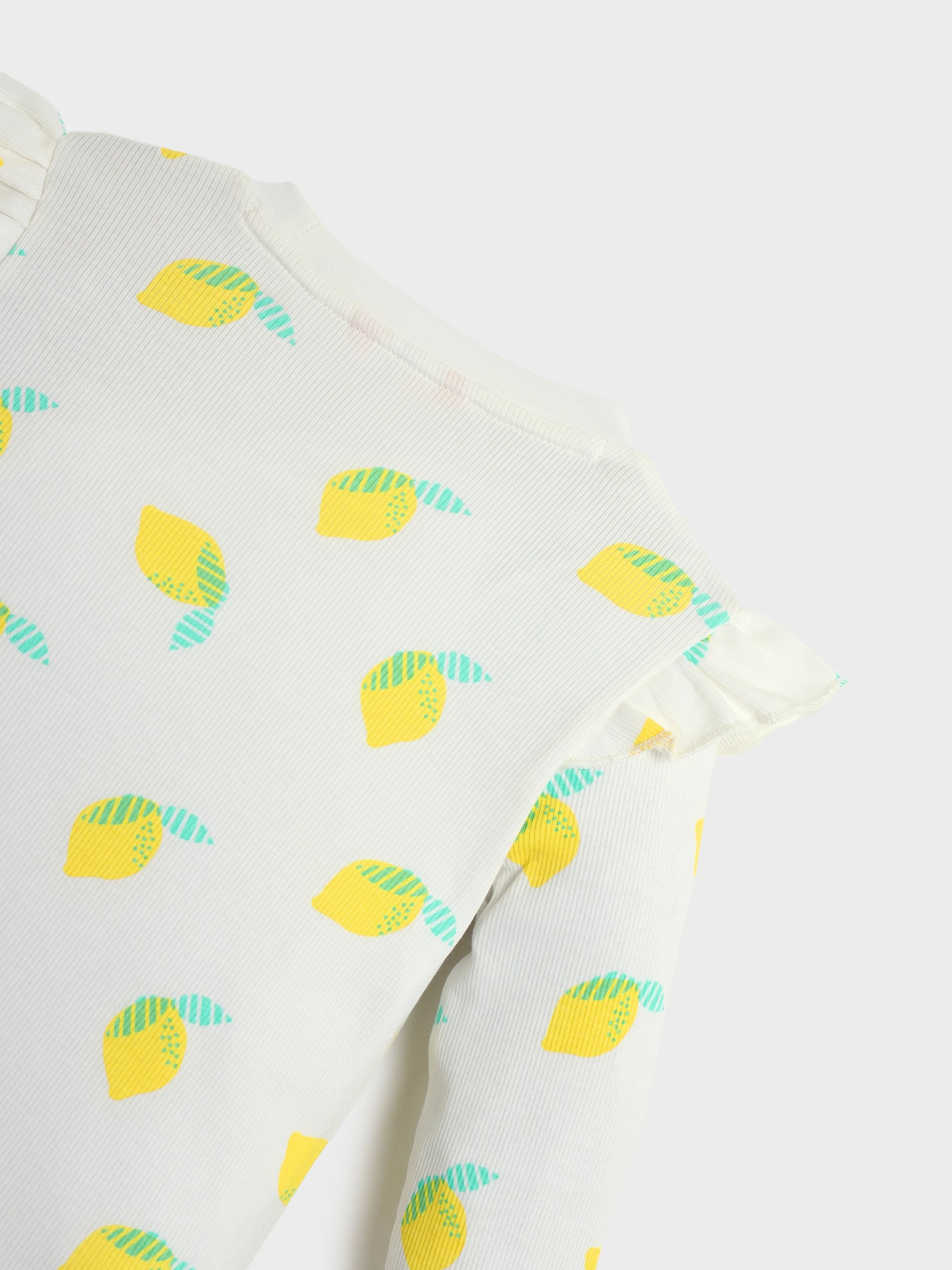 White lemon ribbed tee