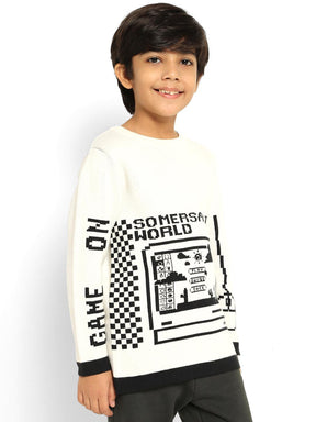 Somersault World Printed Cotton Pullover Sweater
