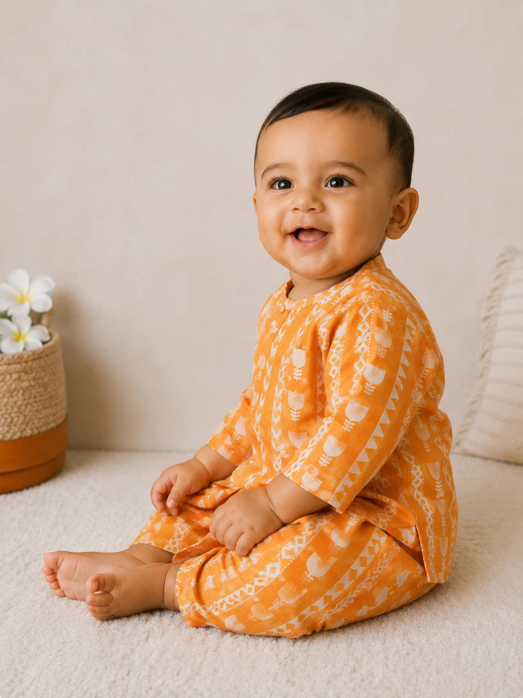 Printed Kurta Dhoti Set