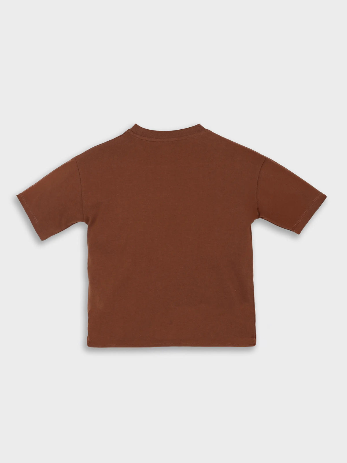Brown Graphic Print Cotton T-Shirt for Boys