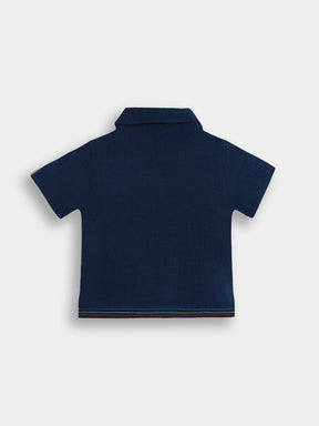 Deep Ocean Crinkled Cotton Shirt
