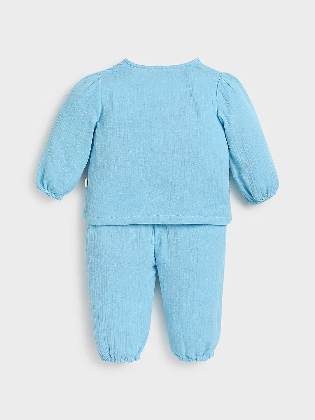 Embroidered Wrap Around Cotton Jhabla Set