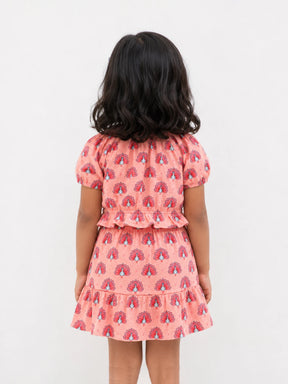 Mor Printed Cotton Top & Skirt Set