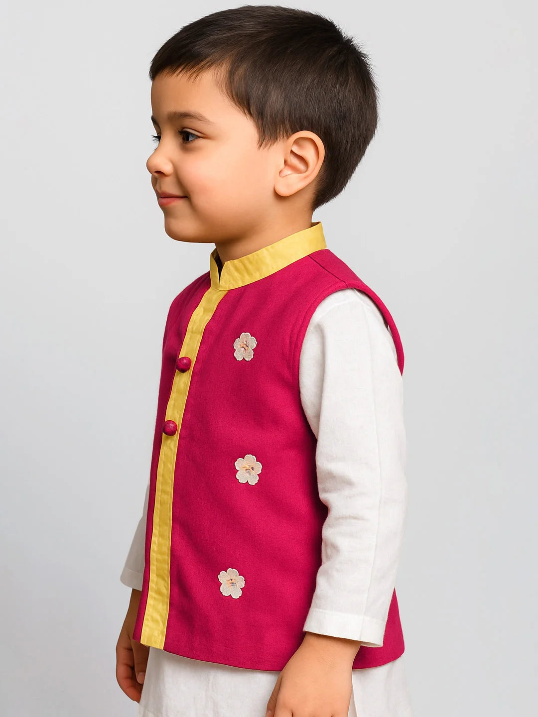Red Orchid Nehru Jacket