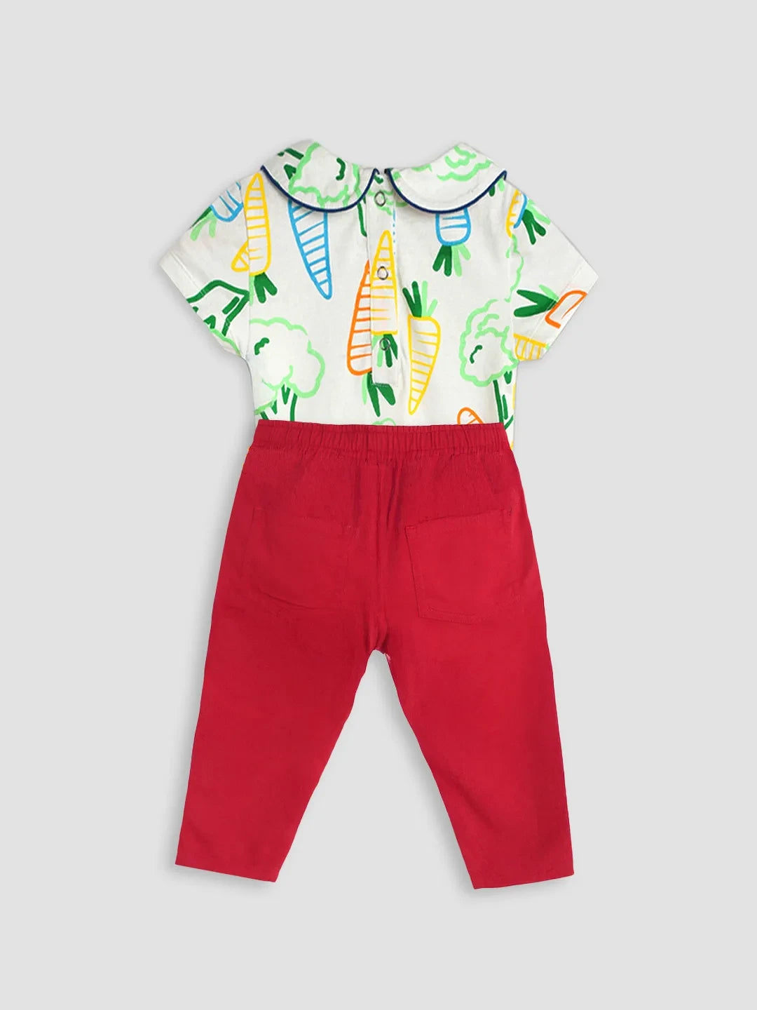 Printed Cotton Bodysuit & Pants Set
