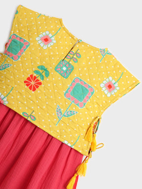 Quilted Overlay Strap Dress