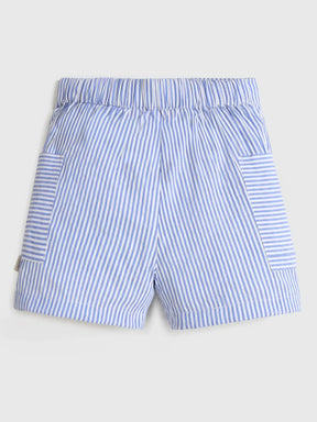 Sky Striped Cotton Shorts