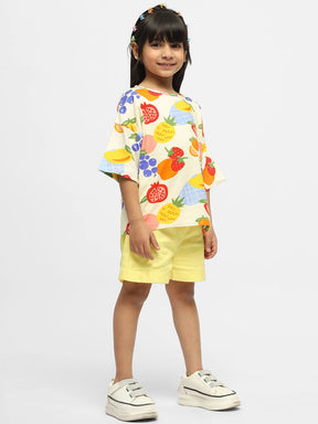 Fruity Fun Drop Shoulder Cotton Top