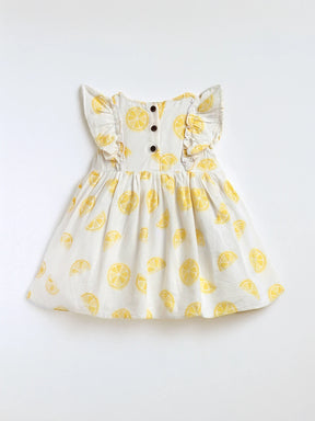 Lemon Slice Printed Jacquard Dress