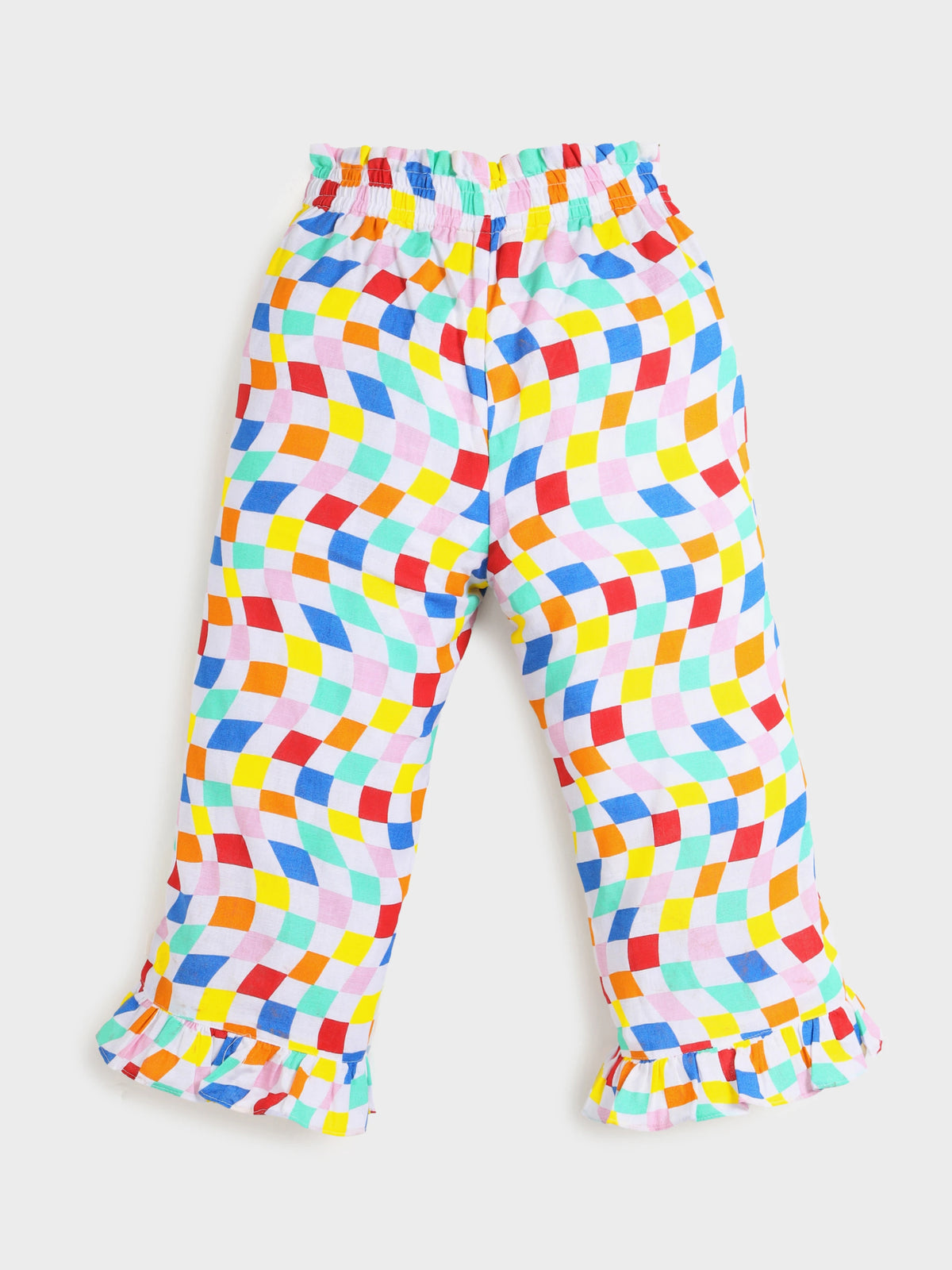 Checkered Ruffle Pants